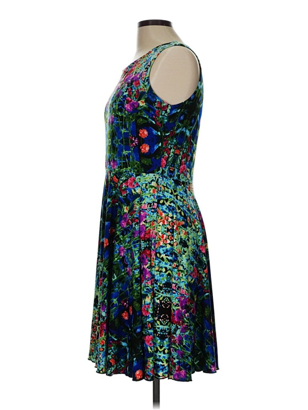 Cynthia Rowley Vibrant Watercolor Floral A-Line Cocktail Dress 12 - Picture 4 of 5